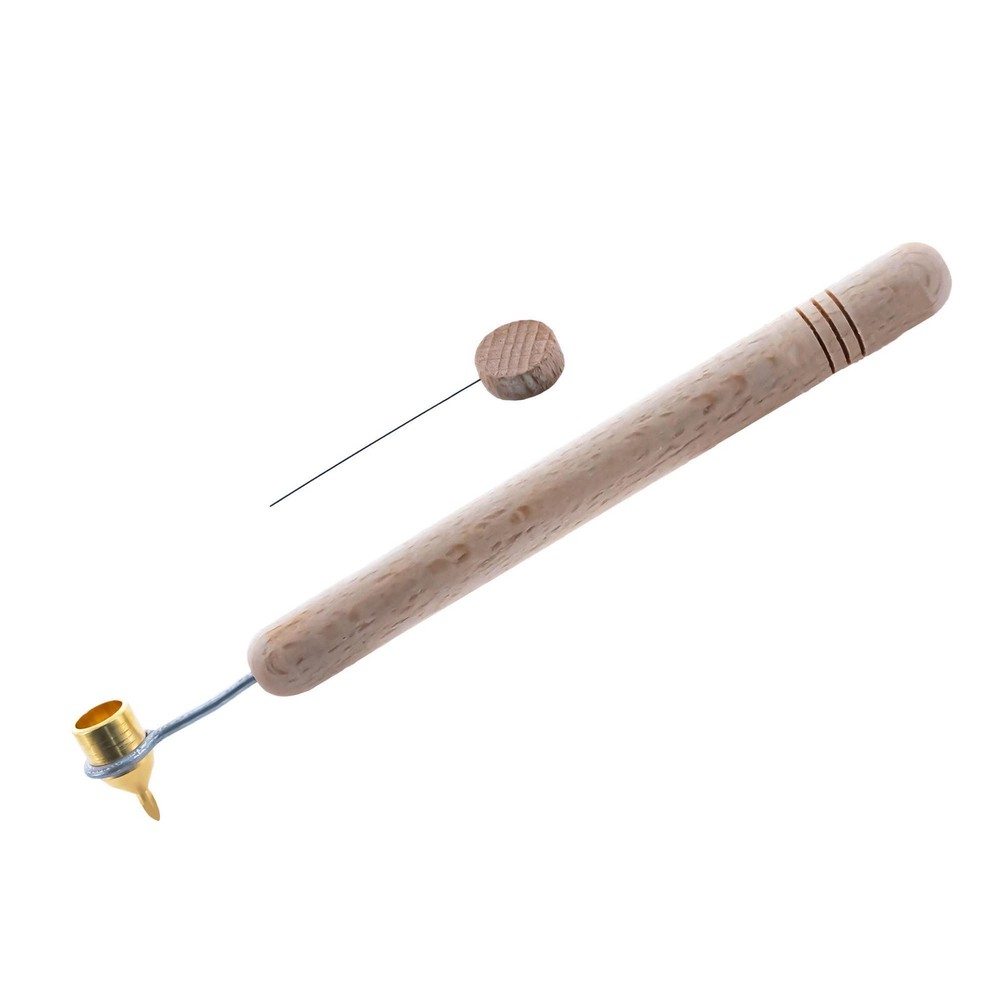 BestPysanky 0.3 mm Fine Brass Tip Wooden Handle 1 Count (Pack of 1), Beige