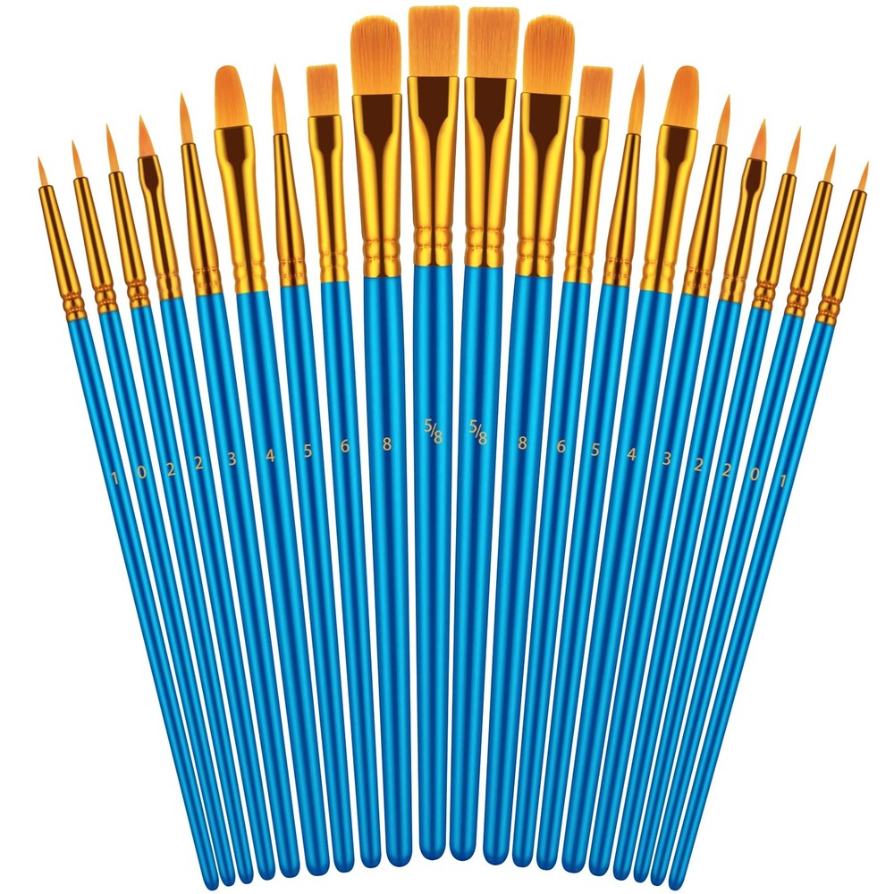 Paint Brushes Set for Acrylic Painting, 20 Pcs Oil 7.7 inches, Blue