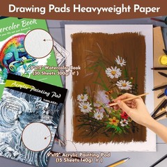 Juego De Arte Premium 96 Piezas De Madera Con Bloc De Dibujo Y Pinturas