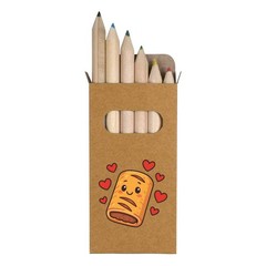 6 x ‘Love Sausage Rolls’ Short 85mm Pencils / Coloured Pencil Set (PE00081330)