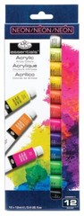 Royal Langnickel Acrylic Paint Neon Colours Set 12 x 12ml