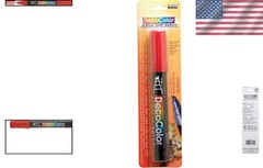 Versatile Uchida Deco Color Red Paint Marker with Chisel Tip for Art Projects