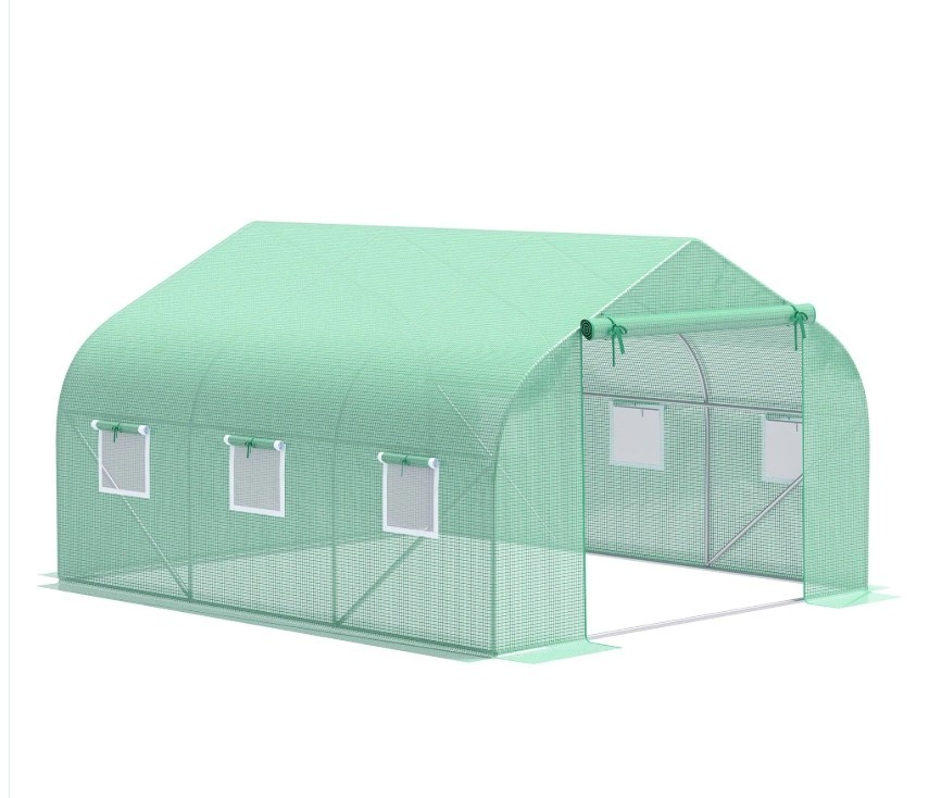 11.5′ x 10′ x 6.5′ Outdoor Portable Walk-In Tunnel Greenhouse with Windows-Deep