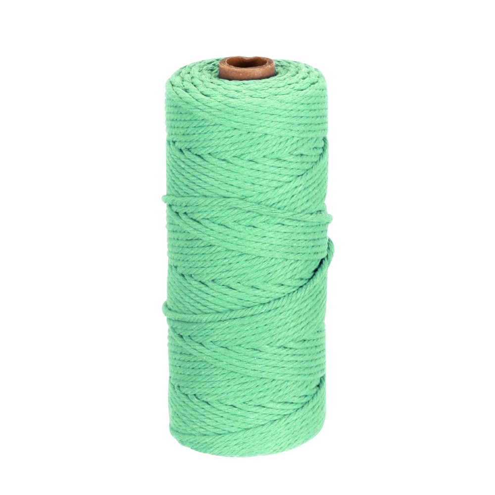 3mm x 109 Yard Forest Green Natural Cotton Macrame Rope, 2 Strands