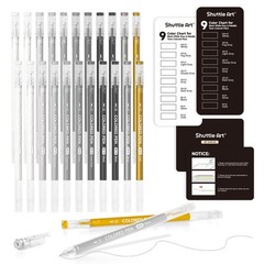 22 Colored Pens 0.6mm Fine Point Gel Pens for Black Paper Metallic Tones