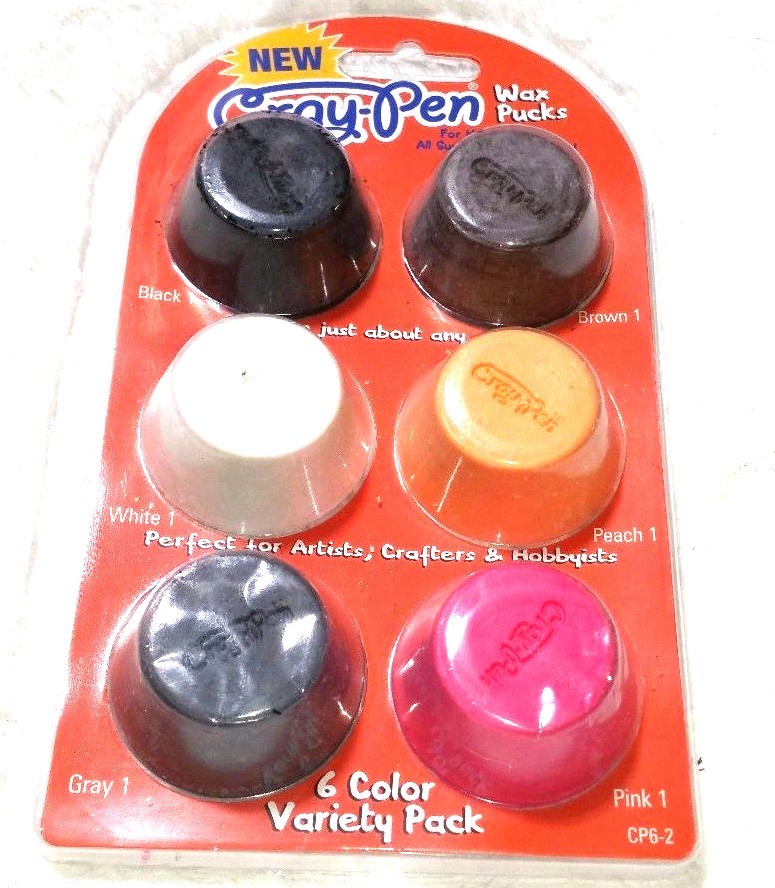 Surebonder CP6-1 6 Piece Wax Pucks for Cray-Pen Painting Tool, Black Pink Yellow