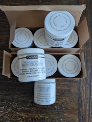 Decoart Americana Decor Satin Enamels 8oz PureWht (qty 8) & stain blocker (qty1)