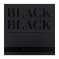 FABRIANO BLACK BLACK PAPER PAD, 8 X 8″ SQUARE, 20 SHEETS