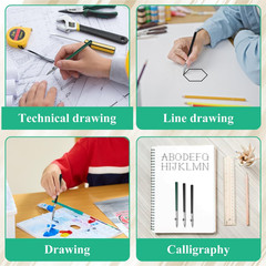 Balacoo 3 Pcs Art Ruling Pen Set, Adjustable Drawing Straight Pen Masking Fluid