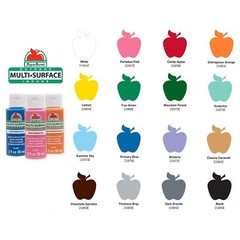 Multi-Surface Paint Set 2-Ounce Colors 32 Fl Oz 16 Piece