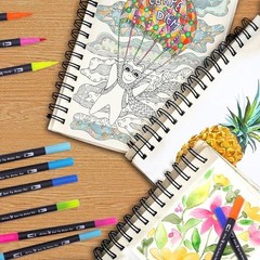 Double Tip Brush Pens Art Markers (72 Colors) – Fine Tip Acrylic Coloring