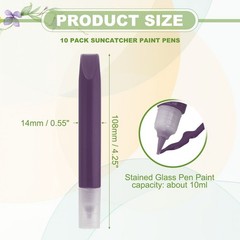 10 Pack Suncatcher Paint Pens, Purple Sun Catcher Paint Pens 10ML Each