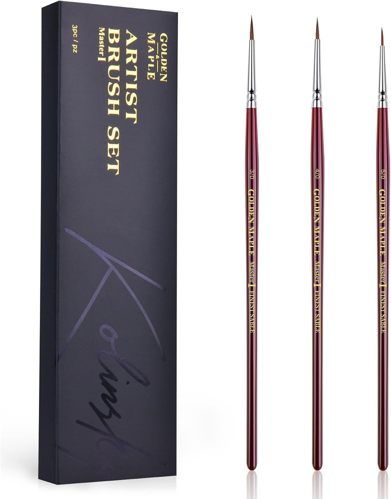 Kolinsky Sable Miniature Paint Brushes – Professional Ultra Fine Point Brush fo