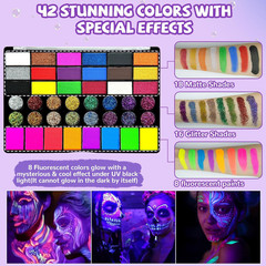 Face Painting Kit – 42 Colors Water Activated Face Paint Set, Easy Apply & Remov