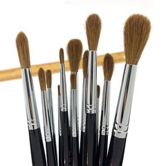 XDT#5698 Round Art Brush 12 Pc #1#2#3#4#5#6#7#8#9#10#11#12 Set Pure Ox Bristle
