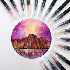 Ohuhu 24 Colors Watercolor Brush Pens W/A Watercolor Brush Pens, Drawing Marker