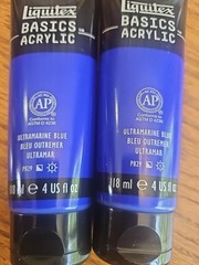 NEW Lot of 2 Liquitex BASICS 4 oz Acrylic Paint Ultramarine Blue 118ml Free Ship
