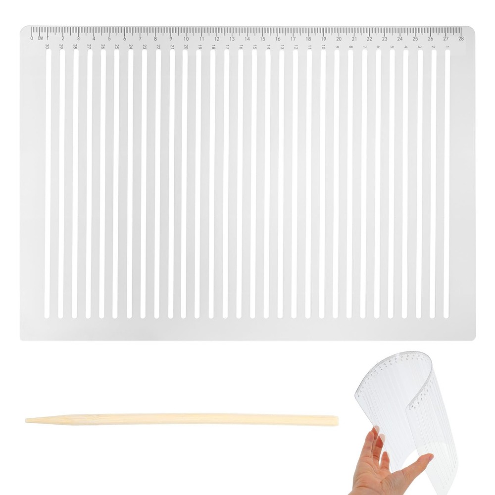Straight Line Stencil with Wooden Scratching 11.69 x 8.07 inches, Transparent