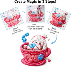 3D Magic Foam Texture Painting Kit, 75 Pcs Puff Paint Art Supplies for Kids with