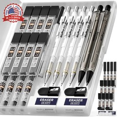 Nicpro 6PCS Art Mechanical Pencil Set, 4PCS Drafting Pencils 0.3 & 0.5 & 0.7 & 0