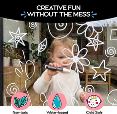 Chalkola White Window Chalk Markers for Cars Glass Washable – (10mm, 4 Pack) | J