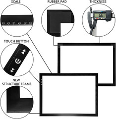 A3 LED Artist Tracing Light Box Copy Table, Adjustable High Brightness Light Pad
