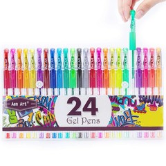 Aen Art Glitter Gel Pens Colored Fine Tip Markers with 40% More Ink for Adult…