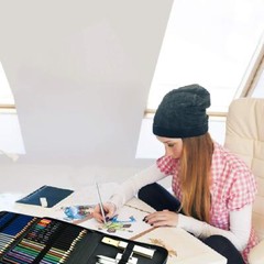 72PCS Drawing Supplies Sketching SetArt Kit include Drawing & Colored Pencils…