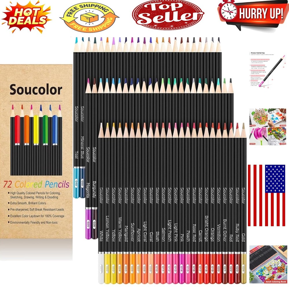 72-Color Colored Pencil Set for Artists & Enthusiasts