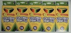 5 Packs Crayola Colored Pencils Long Lasting Pre-Sharpened, 12 Count
