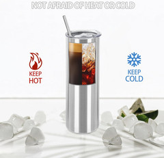 YOUKE OLA 16 Pack Stainless Steel Skinny Tumblers Blank Bulk Straight Double