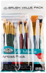 Royal & Langnickel-Wood Handle Paint Brush Value Pack, 25pc