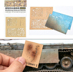 Acxico 1Set DIY Decoration Weathering Airbrush Stencils Tools for 1/35 1/48 1/72