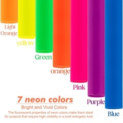 Construction Paper 12X18 In 56 Sheets Neon Paper 7 Color Fluorescent Paper Brigh
