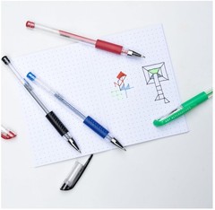 Gel Pen, Black – Ballpoint – Non-Smear + Quick Dry – Writing, Drawing, Coloring