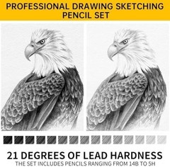 Drawing Sketching Pencil Set 21 Pack Art Pencil Kit with Graphite Pencils (14B-5