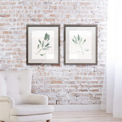 Simple Sage II Framed Artwork Set, Peaceful Botanical Art, Garden Herbs, Waterco