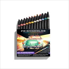 Premier Dual-Ended Art Markers, Chisel and Fine Tips, Mid-Tone Colors, 12 Cou…