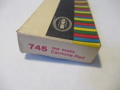 Verithin Eagle Colored Pencils 745 CARMINE RED Berol USA Made Box of 12 Vintage