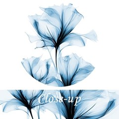 Blue Flickering Flower Canvas Wall Art – Modern Abstract Paintings, 4 Pcs,