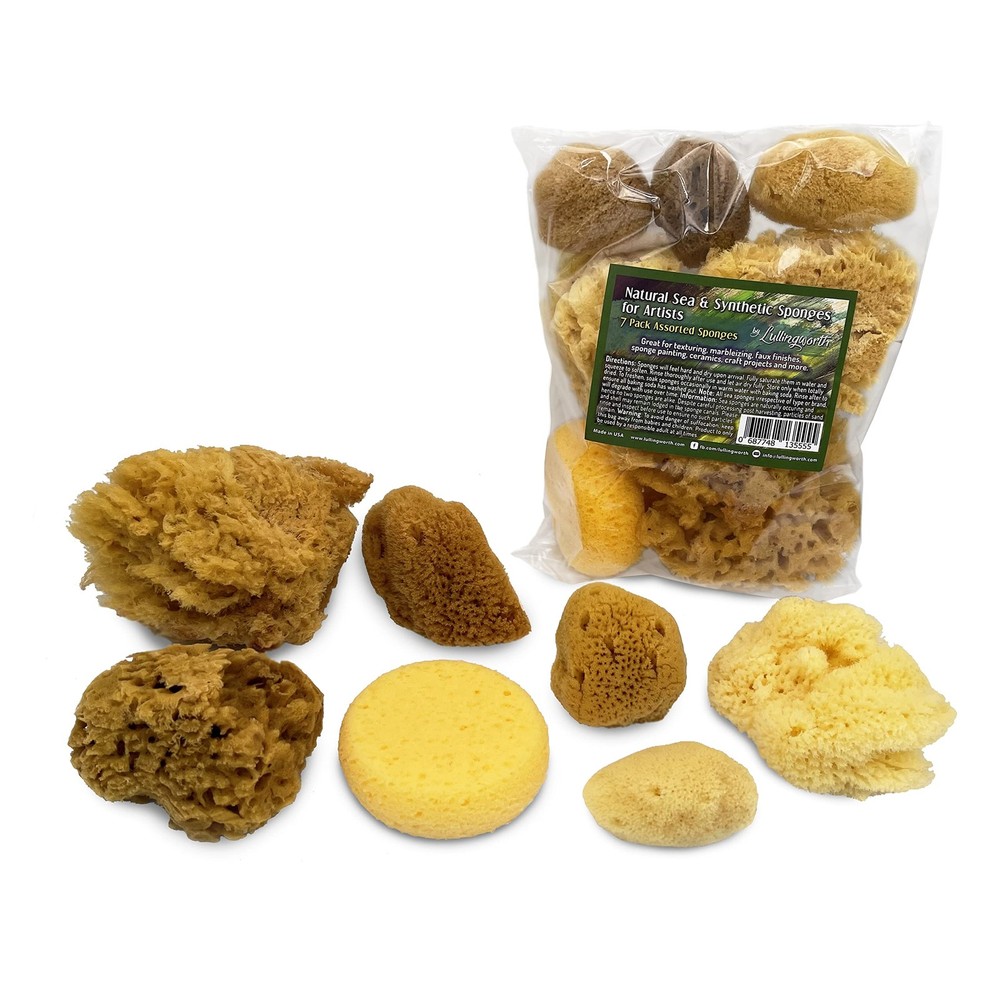 ® Natural Sea & Synthetic Sponges – Assorted Sizes 7pc Value Pack for Crafts …