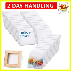 100 Pcs 2 x 2 Inch Mini Canvas Panels Bulk Small Stretched Canvas Blank Squar…