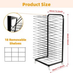 Art Drying Rack with 18 Shelves – Upgrade Heavy-Duty Mobile Drying Cart with …