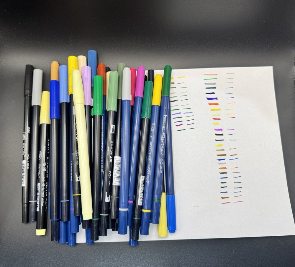 Tombow ABT Dual Brush Pens 18/15 Staedtler MarsGraphic 3000 Duo Color Brush