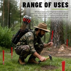 Weather Resistant 15 cm Red Ground Marking Whiskers for Driveway and Field Use