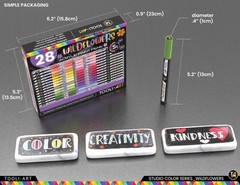 28 Wildflower Colors Acrylic Paint Pens Studio Color Series Markers Set 0.7mm…