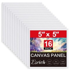 Canvas Boards for Painting, 16 Pack Canvases 5×5 100% Cotton Small Paint Canv…