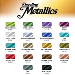 DecoArt Americana Acrylics Paint DAZZLING METALLICS, Set of 18 Popular Colors,