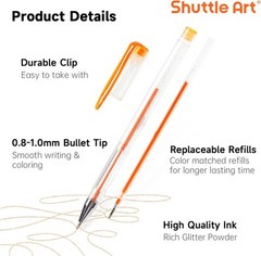 Shuttle Art 240 Pack Glitter Gel Pens, 240 Piece Set, 240 Colors