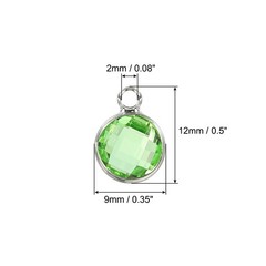 Crystal Birthstone Charm 9mm Dia August Pendant Drop Beads Light Green 20Pcs